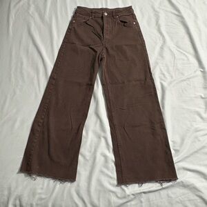 H&M Chocolate Flare Wide-Leg Jeans
